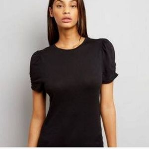 Ruched sleeves fitted top